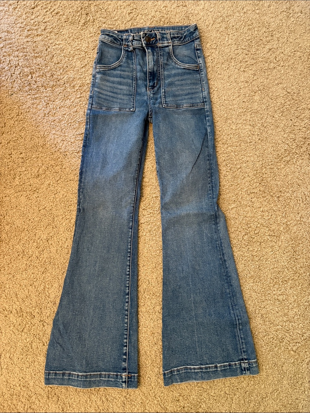 American Eagle Outfitters Vintage Blue Wide-Leg Flare Jeans